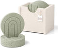 Fluxynara Felt Coasters with Holder, Set of 8 for Drinks, Sage - Arch by FLUXYNARA
