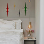4 Pcs Star Wall Art for Home Decor Living Room Bedroom Office Metal 3D,Bling,with Hanging Hook Starburst Midcentury Sculpture Retro Gallery Accent Celestial -Gold 16.5in/9.4in - Image 3