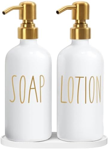MOMEEMO Bathroom Soap Dispenser Set, White by MOMEEMO