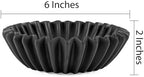 Small Ceramic Bowl Black Decorative Bowl, Modern Home Decor Centerpiece 6 Inches Key Jewelry Ruffle Fluted Scalloped Bowl - Image 3