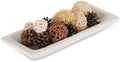 Hanobe Wood Decorative Bowl for Coffee Table Entryway Decor, Rustic White by Hanobe