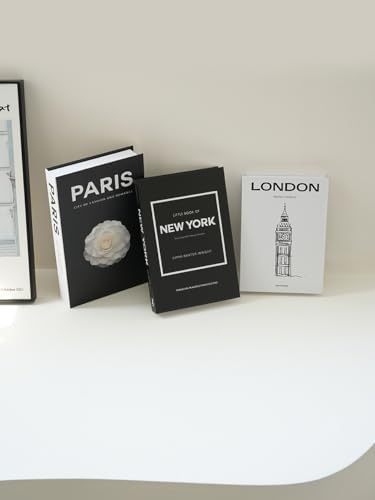 3 PCS Faux Decorative Books for Home Decor-Coffee Table Books Decor-Aesthetic Fake/Faux Books for Decoration,libros Decoration for Coffee Table, Shelf Accessories (3-Mix-Paris Newyork London) - Image 4