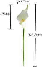 ONLY ART Artificial White Calla Lily 20pcs – 13.5" PU Faux Flowers with Flexible Stems, Soft Texture, for New Year and Valentine's Day Home, Wedding & DIY Decor - Image 2