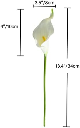 ONLY ART Artificial White Calla Lily 20pcs – 13.5" PU Faux Flowers with Flexible Stems, Soft Texture, for New Year and Valentine's Day Home, Wedding & DIY Decor - Image 2