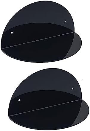 ROYALITA 2-Pack Small Acrylic Shelves Room Decor Floating Shelves, Black - Image 6