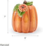 Fitz and Floyd Harvest Halloween Tall Flower Pumpkin Ceramic Figurine, 7 inch - Image 2
