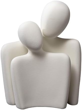 Ceramic Couple Statue Modern Shelf Decor Knick Knacks for Shelves, Valentine's Day Wedding Gifts, Home Decor for Living Room, Bedroom, Bookshelf & TV Stand (XL) by GJFASGF
