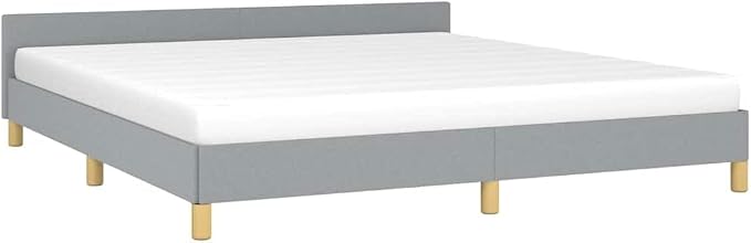 Bed Frame with Headboard Scandinavian Bed Frame Rectangular Bedroom Furniture - Image 4