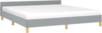 Bed Frame with Headboard Scandinavian Bed Frame Rectangular Bedroom Furniture - Image 4