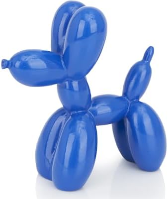4 Inch Glossy Blue Balloon Dog Sculpture by AMOIENSIS