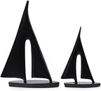 Saysmile Modern Sculptures Home Decor, Sailboat Decor Ornament, Boat Decorations Statue Decor, Art Sculptures and Statues, Sailboat Gifts Home Office Bathroom Shelf Decor (Black-2 Pack) by Saysmile