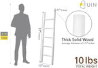 FUIN Blanket Ladder, 57in Rustic Solid Wood Decorative Ladder, White - Image 5