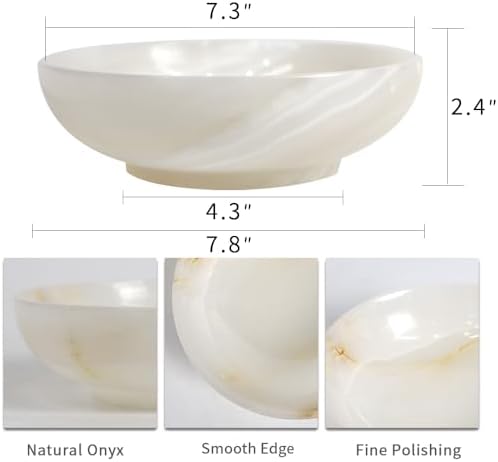 Luxury Decorative White Onyx Bowl, Large Key Bowl For Decor - Image 2