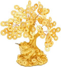 Feng Shui Money Toad Gold Tree (7.8" H x 6.3" W) - Resin Base & Metal Coins - Lucky Wealth Frog Statue for Office Desk, Cash Register, Store Opening & Housewarming Gift by BWINKA