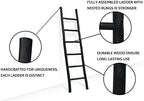 FUIN Blanket Ladder, 6ft Rustic Solid Wood Decorative Ladder, Black - Image 3
