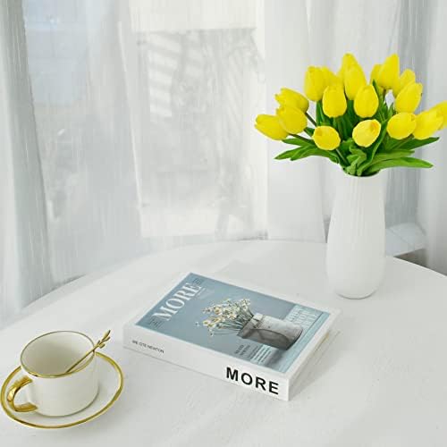 ONLY ART Artificial Yellow Tulips 20 Pcs – 13.5 Inch PU Faux Flowers with Bendable Stems for Home Décor, Wedding Centerpieces, DIY Floral Arrangements, New Year and Valentine's Day - Image 3