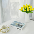 ONLY ART Artificial Yellow Tulips 20 Pcs – 13.5 Inch PU Faux Flowers with Bendable Stems for Home Décor, Wedding Centerpieces, DIY Floral Arrangements, New Year and Valentine's Day - Image 3