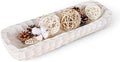 Oakrain Decorative Bowl for Home Decor Wood 16" Long Dough Bowl Hand-carved by Oakrain