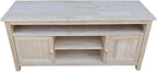 Entertainment TV Stand with 2 Doors Unfinished Solid Parawood 57"W x 18"D x 26"H - Image 8