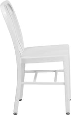 Flash Furniture Commercial Grade White Metal Indoor-Outdoor Chair - Image 7
