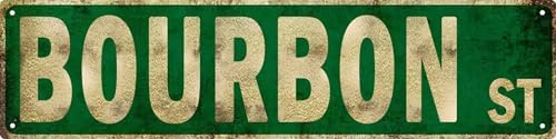 Bar Art Wall Decor Bourbon Decor Bourbon Street Sign Vintage Bourbon St Street Sign Rustic Metal Tin Sign Home Outdoor Art Wall Decor 4x16 Inch by Aimlayton
