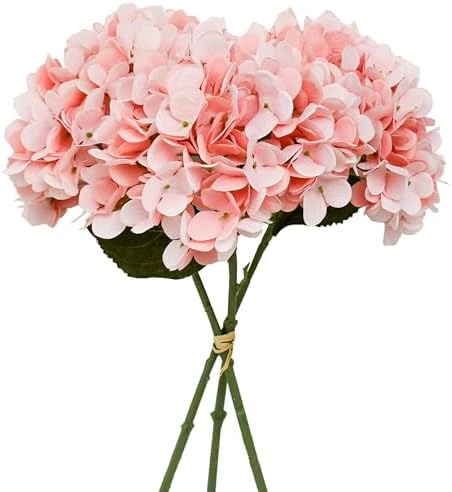 Mandy's 3 Stems Light Pink Artificial Hydrangea Flowers by Mandys