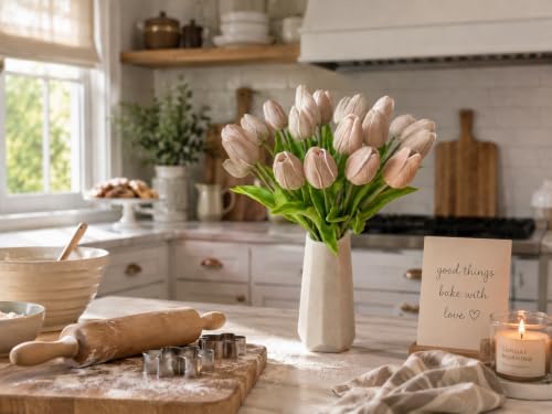Mandy's 20pcs Artificial Light Brown Tulips - Image 5