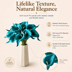 Mandy's 12pcs Teal Calla Lily Artificial Flowers - Image 2