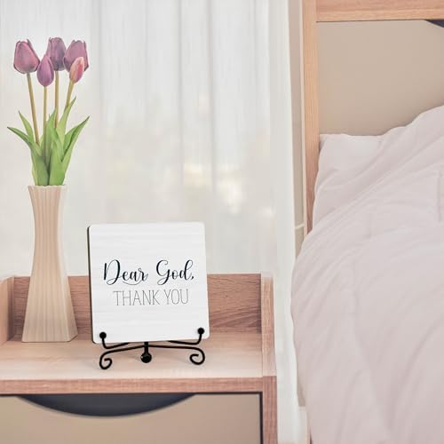Modern Farmhouse Decor, Home Decor For Living Room, Boho Chic Aesthetic Shelf Decorations, Christian Dear God Sign, Farm House Entryway Tv Stand Fireplace Coffee Table Decoration (08) - Image 4