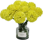 Tinsow 12PCS Artificial Ball Chrysanthemum Faux Flowers Bouquet Yellow by Tinsow