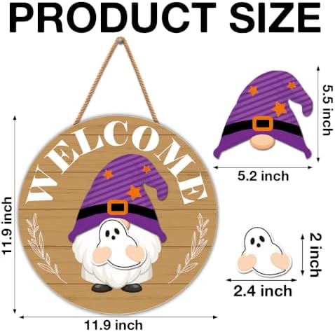 Interchangeable Gnome Welcome Sign Fall Porch Decoration - Image 2