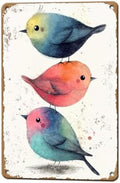 Vintage Tin Sign Watercolor Birds Wall Decor Nursery Print Cute Wall Decoration Animals Tin Sign Poster Home Bar Plate Wall Decor Birds Metal Tin Sign 12x8 Inch by KIYOYOHomeIsOurHappyPlace