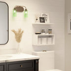 RICHER HOUSE White Floating Shelves Bathroom, Small Wall Shelf Over Toilet - Image 5