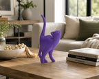 7 Inch Purple Proud Cat Statue - Image 3