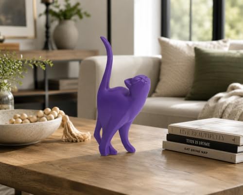 7 Inch Purple Proud Cat Statue - Image 3