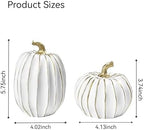 FESTGLOX Fall Pumpkin Decor, 2Pcs Resin Thanksgiving Fake Pumpkin Figurines - Image 6