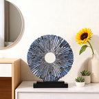 Blue Home Decor Sculpture, Unique Round line Statue, Modern Home Decor, Decorative Panel Statue for Living Room tv Cabinet, Office, Bedroom, Dining Table Center Blue Decor - Image 4