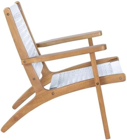Bowery Hill Hexagon Woven Rope Accent Chair, Rubberwood Frame, Light - Image 5