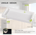 Silicone Bathroom Vanity Tray Dish Soap Holder Sink Organizer, White - Image 4