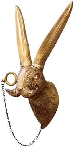 Animal Heads Wall Decor, Faux Rabbit Head, Resin Animal Wall Hanging Decoration for Living Room, Bedroom, Kitchen,Vintage Farmhouse Home Decor Gift, Rabbit by GUASDIE