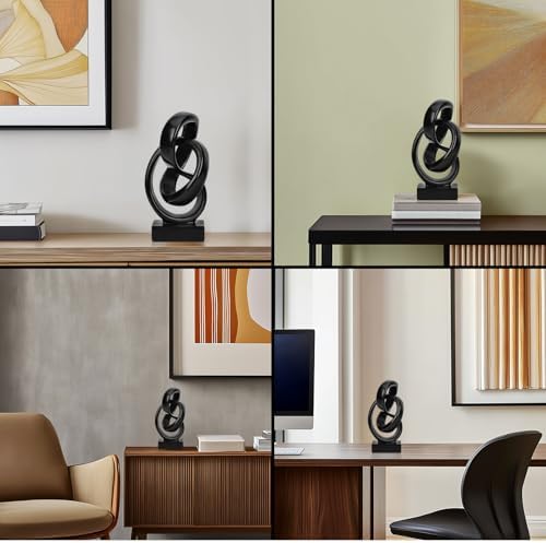 Abstract Black Knot Sculpture, Geometric Decor, Black Decorative Piece for Living Room Coffee Table or Bookshelf Top, Office Coffee Table or Entryway Console Decor. - Image 4