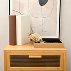 Set of 3 Modern Linen Wood Decorative Book Boxes,Earthy Neutral Faux Books - Image 3