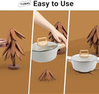 Yuoyar Coasters, Wooden Tree-Shaped Sapeli Wood Drink Coasters Set for Coffee Table, Kitchen Table Decor (Wood-1, Extra Large(Large Trivets)) - Image 2