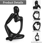 Sandstone Resin Thinker Statue Style Abstract Sculpture, Black, 3pcs - Image 4