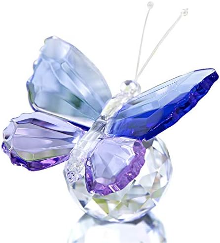Crystal Cut Butterfly Animal Figurine Ornament Office Table Decor by HDHYALINEDORA