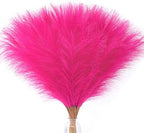 Serwalin 60PCS 17.7" Hot Pink Pampas Grass Decor Feathers Vase Filler Decor by Serwalin