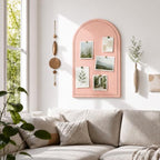 Large Arched Felt Bulletin Board, Sized 36" x 24" for Office & Wall Decor – 6 Customizable Adhesive Tiles with Pins are Perfect to Display Your Photos (Pink-B) - Image 6