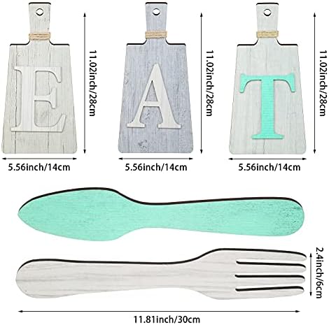 Jetec Cutting Board Eat Sign Set Wall Decor, Beige, Dark Gray, Gray White - Image 3