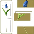 ONLY ART Artificial Navy Blue Tulips 20 Pcs – 13.5 Inch PU Faux Flowers with Bendable Stems for Home Décor, Wedding Centerpieces, DIY Floral Arrangements, New Year and Valentine's Day - Image 2