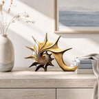 Coastal Nautical Beach Decor Gold Conch Resin Statue - Image 2